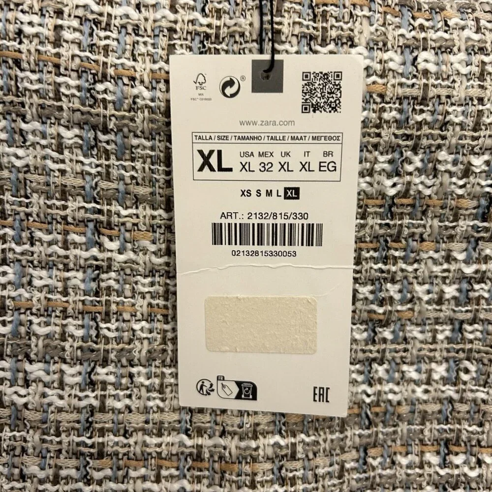 Zara Women's Mini Skort Built-In Shorts Size XL Woven Side Zip Closure NWT - Picture 10 of 14